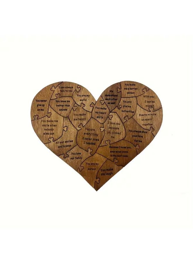 Wooden Heart Shaped Puzzle Box With 20 Reasons Why I Love You Romantic Gift - Image 5